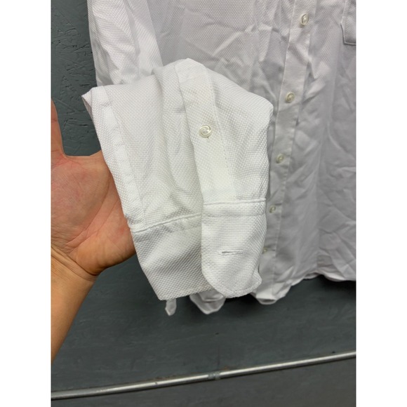 M&S White Dress Shirts Men’s 16.5 Regular Fit Cotton Long‎ Sleeve Non Iron Lot 2 - Picture 4 of 12